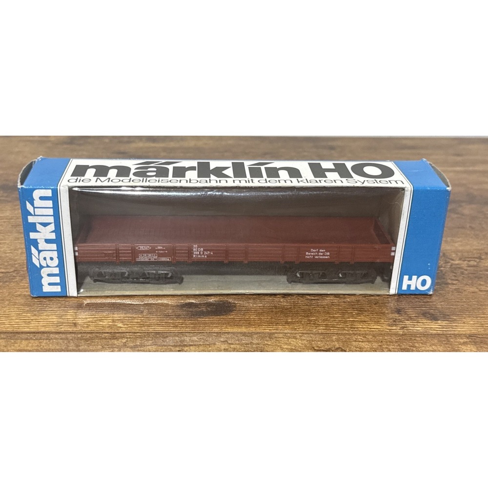 Marklin 4473 HO Scale German Federal Railway Low Side Flatcar LN/Box